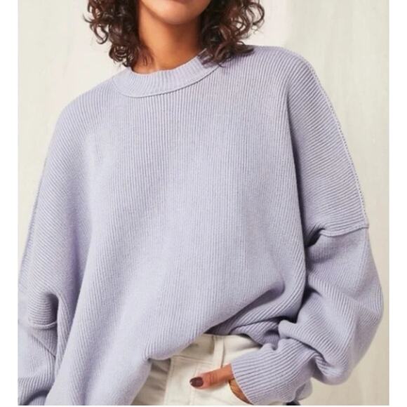 Free People Easy Street Tunic Sweater Lilac Purple Small Oversized - Picture 1 of 9